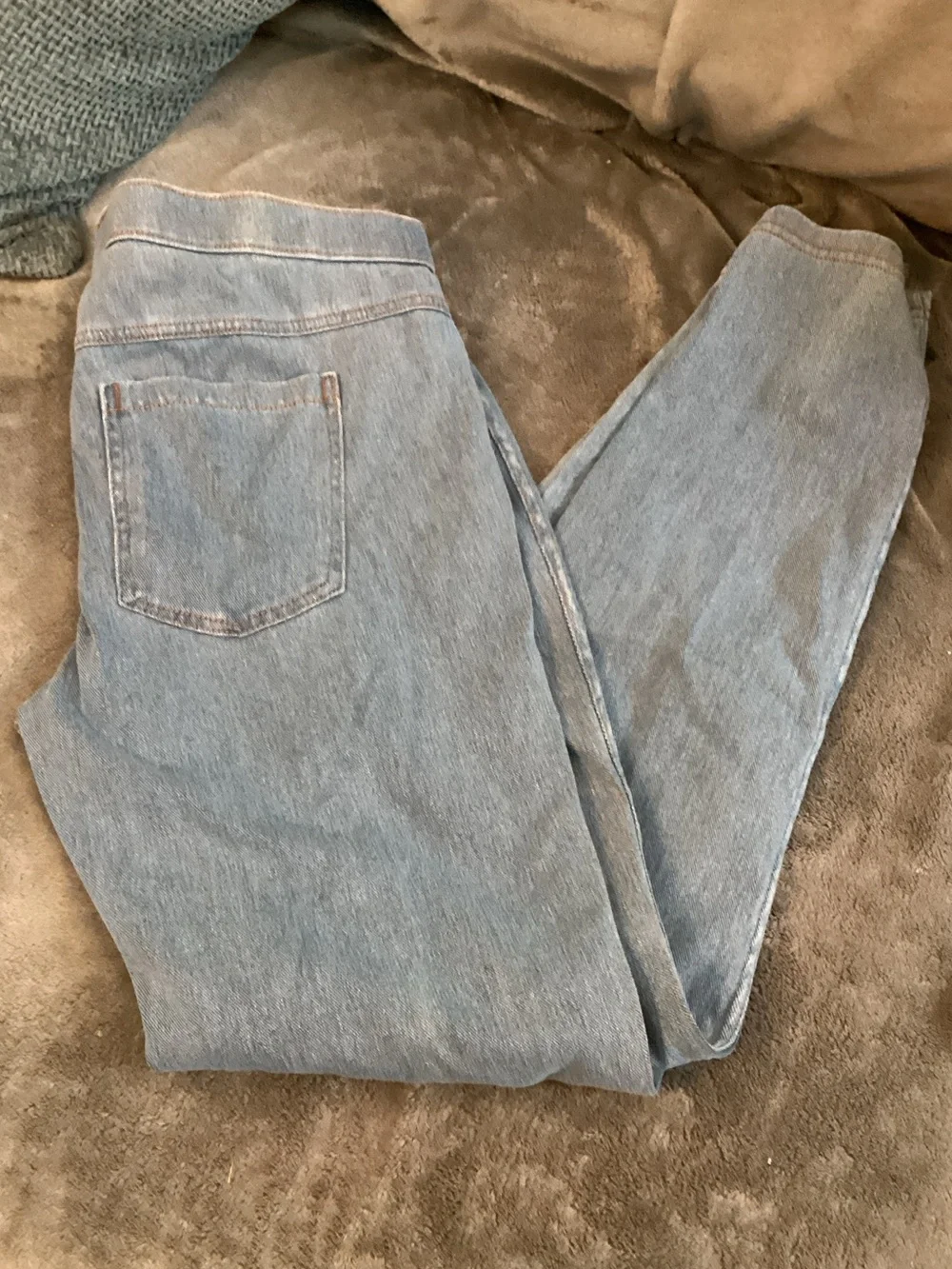 Classic Light Blue stretch pull on no zip jeans pants jeggings